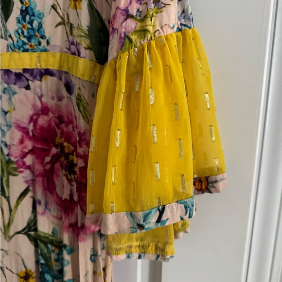Aratta Floral Dress with Yellow Trim - Picture 5 of 6